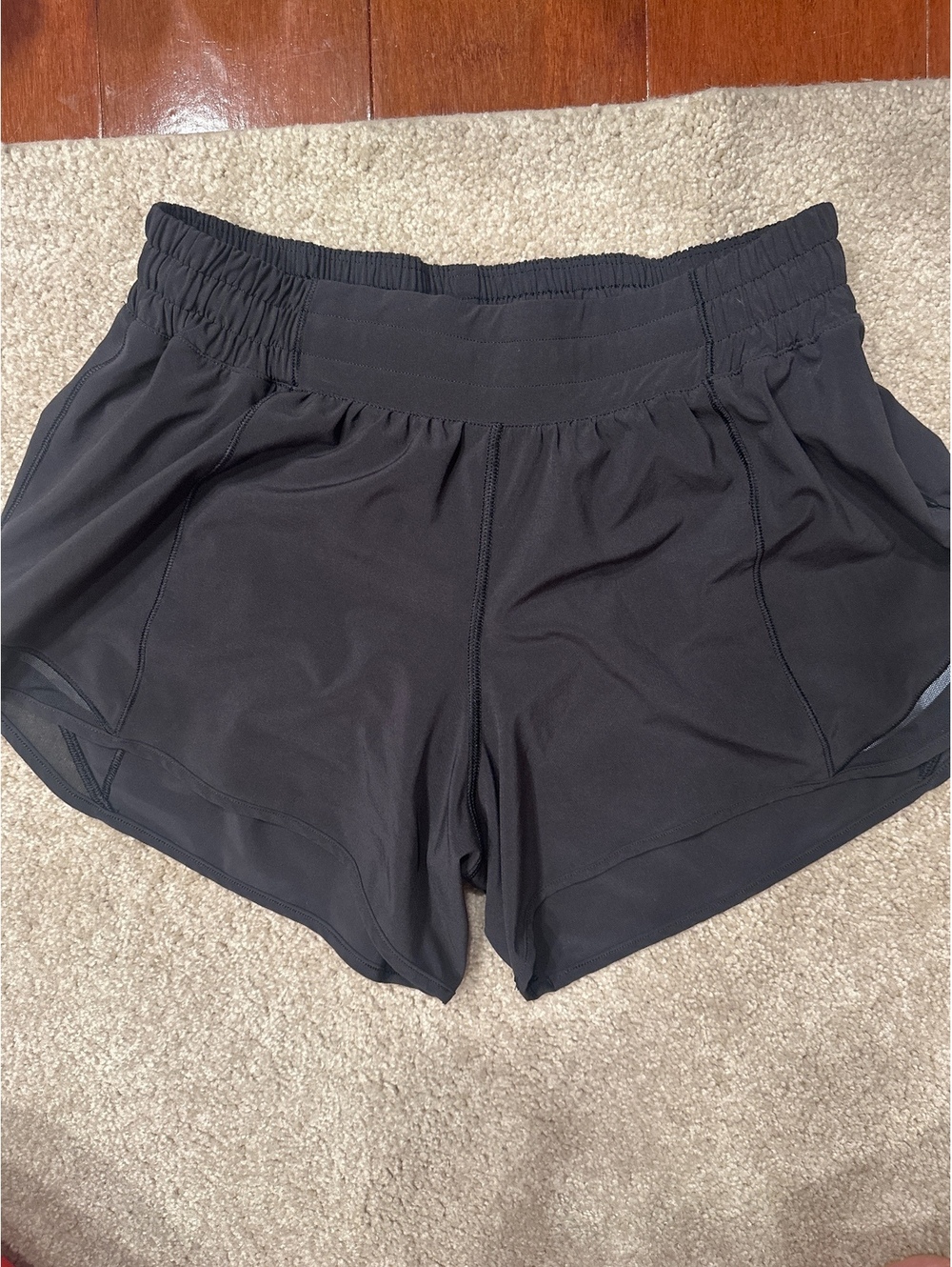 (5)Lululemon Black Athletic Shorts Size 8 Tall